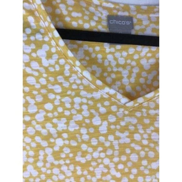 Chico's Top Size 0 Small Yellow Slub Tee Shirt New - Picture 3 of 7